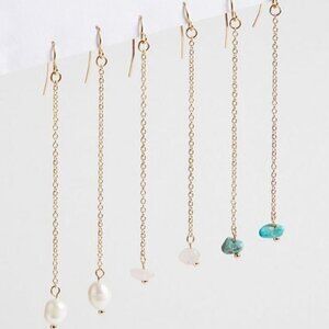 Torrid - Pearl And Stone Linear Earring Set in Gold​​​​​